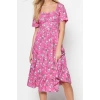 New Regular Casual Daily Shally Woven Sweetheart Neck Short Sleeve A-Line Midi Length Dress