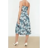 New Regular Casual Daily Polyester Camisole Knitted Double Breasted Strappy Sleeve Skater Midi Length Dress