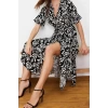 New Regular Casual Daily Shally Woven Shirt Collar Short Sleeve Shirt Dress Midi Length Dress
