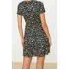 New Regular Casual Daily Polyester Camisole Knitted Double Breasted Short Sleeve Skater Mini Dress