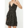 New Regular Casual Daily Polyester Camisole Knitted Double Breasted Strappy Sleeve Skater Mini Length Dress
