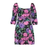 New Fit Day Night Queen Crepe Woven Square Neck Three Quarter Sleeve Bodycone Mini Length Dress
