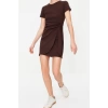 New Regular Casual Daily Camisole Knitted Crew Neck Short Sleeve Wrap Mini Dress