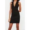 New Pencil Casual Daily Ribbed Knitted Polo Collar Sleeveless Sleeve Bodycone Mini Length Dress