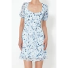New Regular Day Night Chiffon Woven Sweetheart Neck Short Sleeve A-Line Mini Length Dress