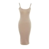 New Slim Casual Daily Camisole Knitted Square Neck Strappy Sleeve Bodycone Midi Length Dress