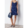 New Regular Day Night Chiffon Woven Cowl Neck Strap Sleeve A-Line Mini Length Dress