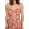 New Regular Day Night Chiffon Woven Cowl Neck Strap Sleeve A-Line Mini Length Dress