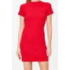 New Slim Casual Daily Regenerated Camisole Knitted Crew Neck Short Sleeve Bodycone Mini Length Dress