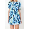 New Regular Casual Daily Poplin Woven Crew Neck Short Sleeve Skater Mini Length Dress