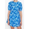 New Regular Casual Daily Poplin Woven Crew Neck Short Sleeve Skater Mini Length Dress