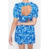 New Regular Casual Daily Poplin Woven Crew Neck Short Sleeve Skater Mini Length Dress