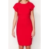 New Regular Business Finike Woven Crew Neck Short Sleeve Bodycon Midi Length Dress
