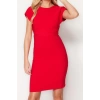 New Regular Business Finike Woven Crew Neck Short Sleeve Bodycon Midi Length Dress