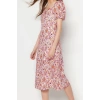 New Regular Casual Daily Moss Crepe Woven Sweetheart Neck Short Sleeve A-Line Midi Length Dress
