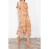 New Regular Casual Daily Moss Crepe Woven Sweetheart Neck Short Sleeve A-Line Midi Length Dress