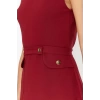 Yeni Regular Business Finike Dokuma Bisiklet Yaka Kolsuz Kol Bodycone Mini Boy Elbise