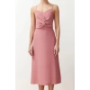 New Regular Casual Daily Aerobin Woven V Neck Strappy Sleeve A-Line Midi Length Dress