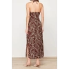New Regular Day Night Shally Woven Halter Neck Sleeveless A-Line Maxi Dress