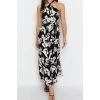 New Regular Day Night Shally Woven Halter Neck Sleeveless A-Line Maxi Dress