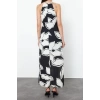 New Casual Day Night Matte Satin Woven Halter Neck Sleeveless Sleeve A-Line Maxi Length Dress