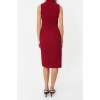 New Regular Day Night Finike Woven Jacket Collar Sleeveless Sleeve Bodycone Midi Length Dress