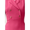 New Regular Day Night Finike Woven Jacket Collar Sleeveless Sleeve Bodycone Midi Length Dress