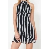 New Regular Casual Daily Chiffon Woven Stand Collar Sleeveless Sleeve A-Line Mini Length Dress
