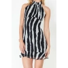 New Regular Casual Daily Chiffon Woven Stand Collar Sleeveless Sleeve A-Line Mini Length Dress