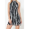 New Regular Casual Daily Chiffon Woven Stand Collar Sleeveless Sleeve A-Line Mini Length Dress