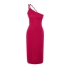 New Regular Day Night Scuba Crepe Knitted Asymmetrical Neck Strappy Sleeve A-Line Midi Length Dress