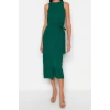New Regular Business Aerobin Woven Crew Neck Sleeveless Sleeve A-Line Midi Length Dress
