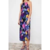 New Casual Day Night Matte Satin Woven Halter Neck Sleeveless Shift Midi Length Dress