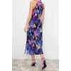 New Casual Day Night Matte Satin Woven Halter Neck Sleeveless Shift Midi Length Dress