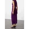New Slim Casual Daily Thick Sandy Knitted Stand Collar Sleeveless Sleeve Bodycone Maxi Length Dress