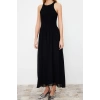 New Regular Day Night Chiffon Woven Halter Neck Sleeveless Sleeve Skater Maxi Length Dress