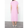 New Regular Daily 20 1 Combed Jersey Knitted Crew Neck Short Sleeve T-Shirt Dress Midi Length Dress
