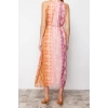 New Casual Day Night Chiffon Woven Halter Neck Sleeveless Sleeve Shift Maxi Length Dress