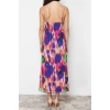 New Regular Casual Daily Tulle Knitted Heart Neck Strappy Sleeve A-Line Maxi Length Dress