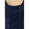Yeni Fit Casual Günlük Comfort Denim Bisiklet Yaka Kolsuz Kol Basic Midi Boy Elbise