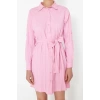 New Regular Casual Daily Crinkle Woven Shirt Collar Long Sleeve Shirt Dress Mini Length Dress