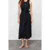 New Regular Casual Daily Poplin Woven Crew Neck Sleeveless Sleeve Skater Midi Length Dress