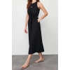 New Regular Casual Daily Poplin Woven Crew Neck Sleeveless Sleeve Skater Midi Length Dress