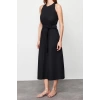 New Regular Casual Daily Poplin Woven Crew Neck Sleeveless Sleeve Skater Midi Length Dress