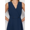 New Regular Casual Daily Terrycotton Woven Double Breasted Sleeveless Skater Midi Length Dress