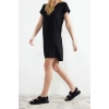 New Regular Casual Daily Crepe Knitted V Neck Short Sleeve Shift Mini Length Dress