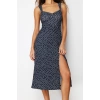 New Regular Casual Daily Thick Sandy Knitted Heart Neck Strappy Sleeve A-Line Midi Length Dress