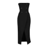 New Wrap Day Night Interlock Knit Strapless Sleeveless Sleeve Wrap Midi Length Dress