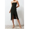 New Wrap Day Night Interlock Knit Strapless Sleeveless Sleeve Wrap Midi Length Dress
