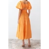 New Regular Casual Daily Terrycotton Woven Square Neck Short Sleeve Skater Maxi Length Dress
